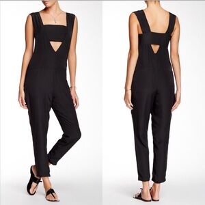 Tavic Black Jumpsuit Triangle Cutout Front and Back Open Sides SzM Resortwear